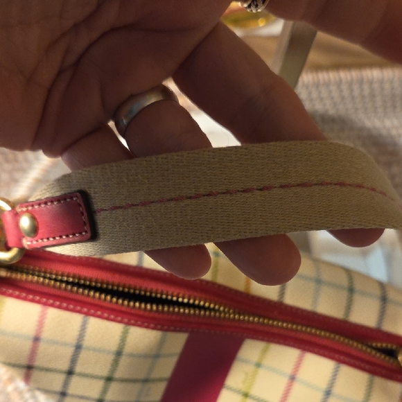 Coach Checkered Shoulder Bag - Cream and Pink - Picture 6 of 7